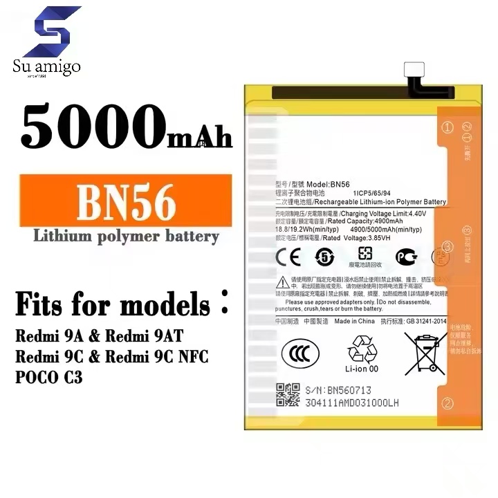 Para-MI-redmi-9C/9A-BN56-POCO-C3-Xiaomi-redmi-9A-redmi-9AT-batteria